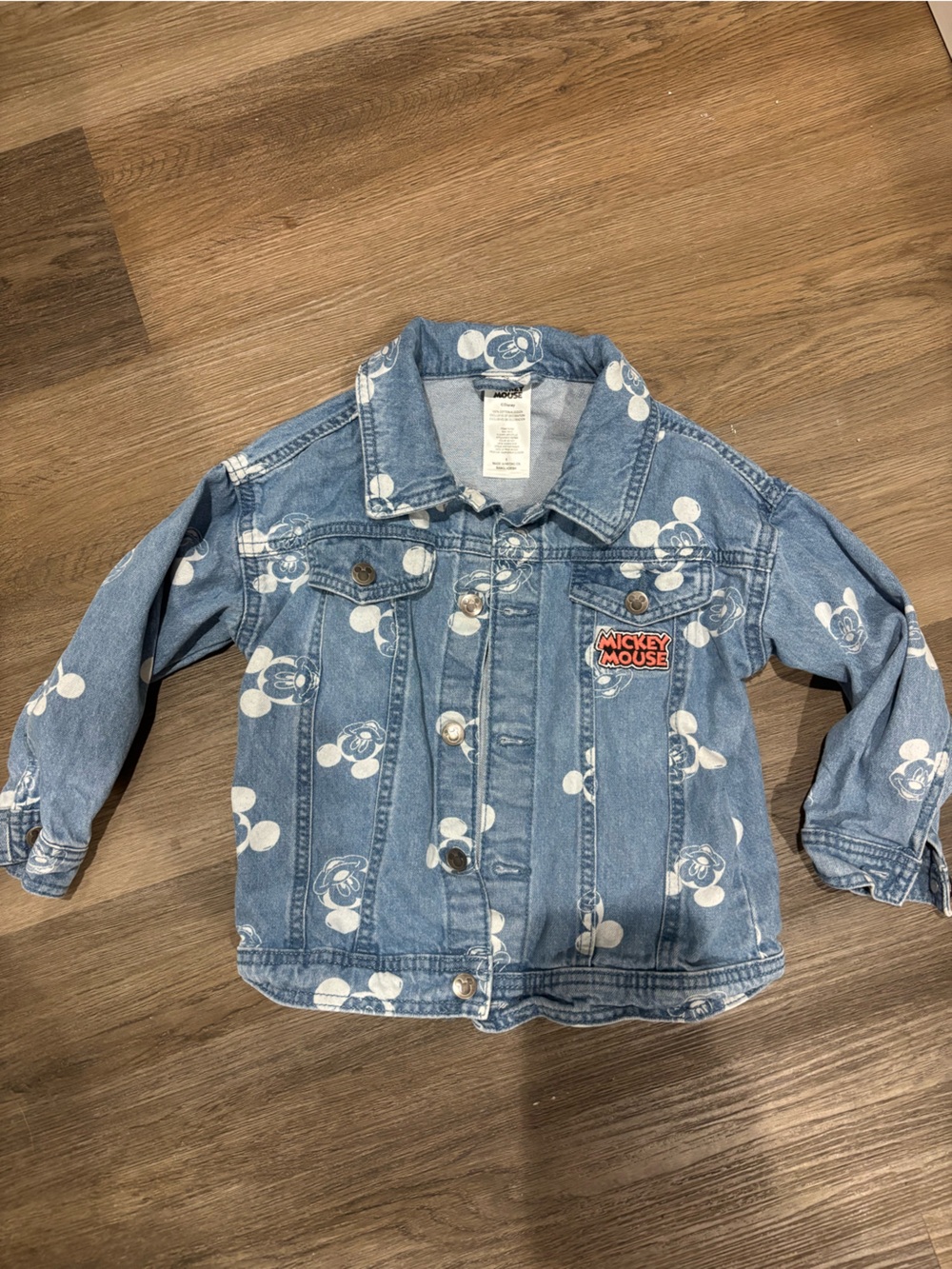 Disney Mickey Mouse Light Blue Denim Jacket with White Print